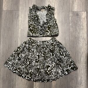 Kate Spade Tropical Green and White Skirt Set